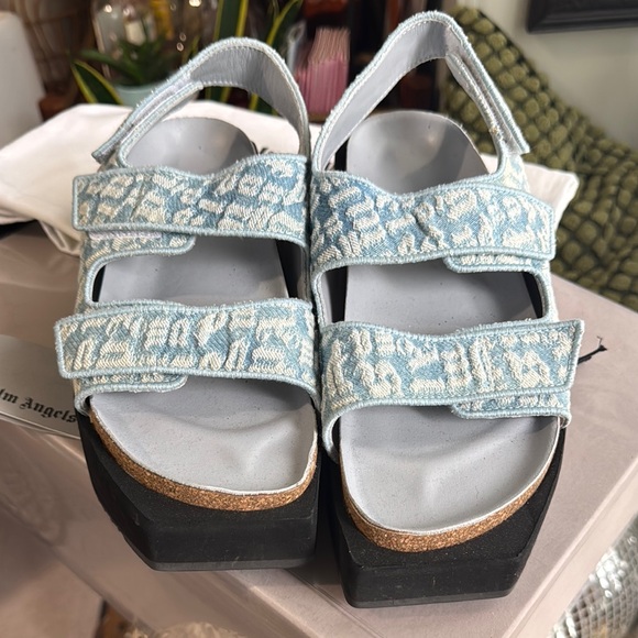 Palm Angels Blue and Black Sandals with Platform Sole - Picture 2 of 8